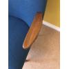 Danish Teak Arm Chair Blue Boucle wool